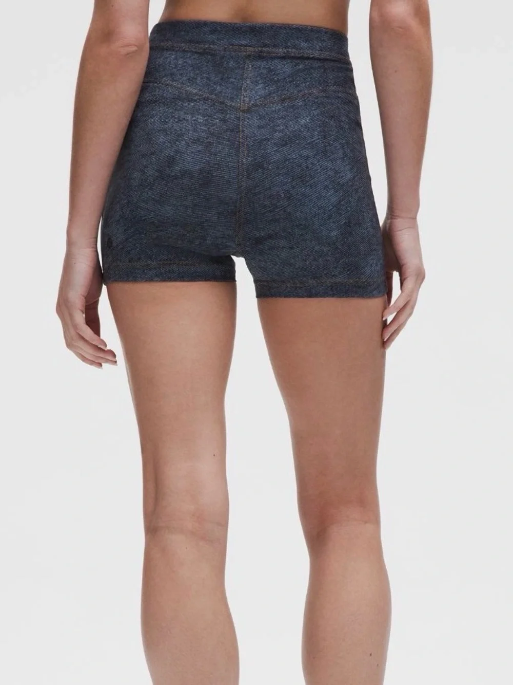 LULULEMON Everlux Printed Denim Athletic Shorts 3” Inseam Dark Wash NWT Size 4